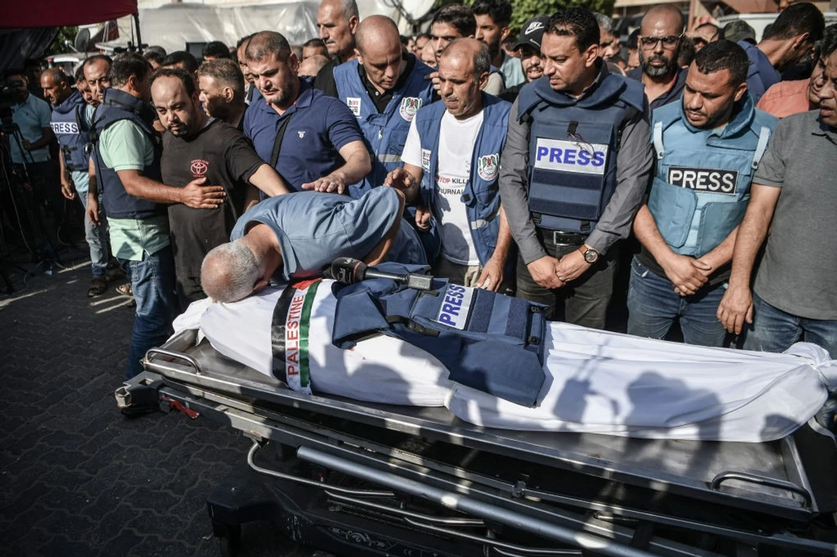 Foto: Funeral de periodistas en Gaza